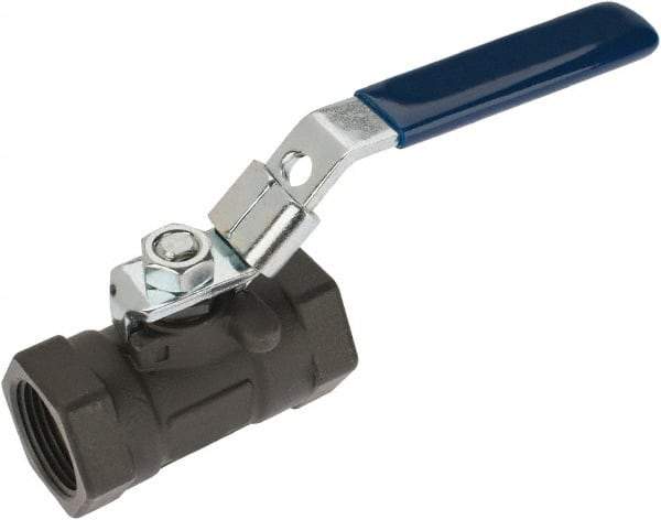 NIBCO - 1" Pipe, Reduced Port, Carbon Steel Standard Ball Valve - 1 Piece, Inline - One Way Flow, FNPT x FNPT Ends, Locking Lever Handle, 2,000 WOG - Caliber Tooling