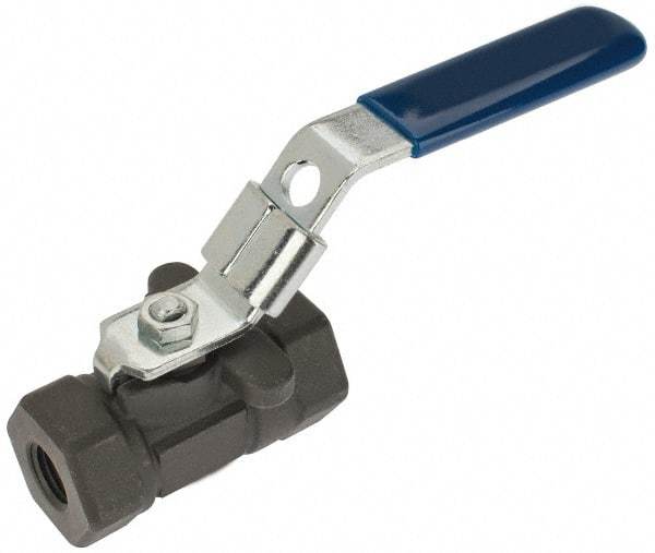 NIBCO - 1/4" Pipe, Reduced Port, Carbon Steel Standard Ball Valve - 1 Piece, Inline - One Way Flow, FNPT x FNPT Ends, Locking Lever Handle, 2,000 WOG - Caliber Tooling