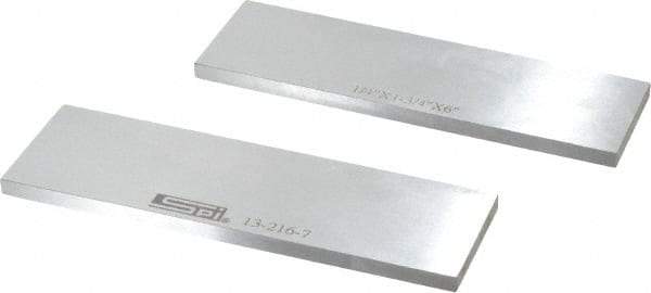 SPI - 6" Long x 1-3/4" High x 1/4" Thick, Steel Parallel - 0.0003" & 0.002" Parallelism, Sold as Matched Pair - Caliber Tooling