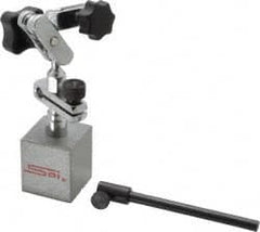 SPI - 50 Lb Magnetic Force, Fine Adjustment Indicator Positioner & Holder with Base - Post (Ball & Socket), Rectangular Base, 1-1/4" Base Height, 1-1/4" Base Length, 1-1/4" Base Width - Caliber Tooling