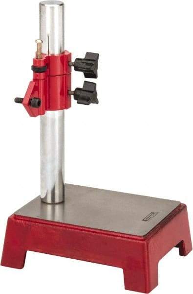 SPI - Cast Iron (Base), Rectangular Base, Comparator Gage Stand - 8" High, 5-1/2" Base Length x 4-11/32" Base Width x 2" Base Height, Includes Holder - Caliber Tooling