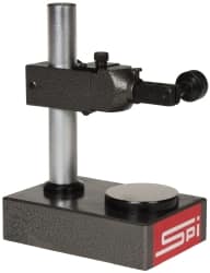 SPI - Cast Iron (Base), Rectangular Base, Comparator Gage Stand - 8" High, 6" Base Length x 3-7/8" Base Width x 2" Base Height, Includes Holder - Caliber Tooling