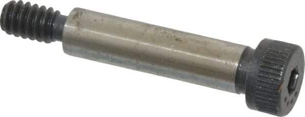 Made in USA - 1/4" Shoulder Diam x 1" Shoulder Length, #10-24 UNC, Hex Socket Shoulder Screw - 8 Alloy Steel, 0.357 to 3/8" Head Diam - Caliber Tooling