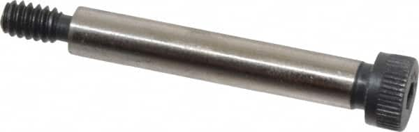 Made in USA - 1/4" Shoulder Diam x 1-1/2" Shoulder Length, #10-24 UNC, Hex Socket Shoulder Screw - 8 Alloy Steel, 0.357 to 3/8" Head Diam - Caliber Tooling