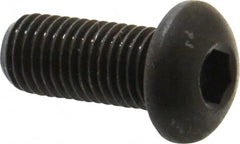 Made in USA - 5/16-24 UNF Hex Socket Drive, Button Screw - Alloy Steel, Black Oxide Finish, Fully Threaded, 3/4" Length Under Head - Caliber Tooling