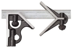 SPI - 3 Piece, 6" Combination Square Set - 1/16, 1/32, 1/64 & 1/8" (4R) Graduation, Hardened Steel Blade, Cast Iron Center & Square Head - Caliber Tooling