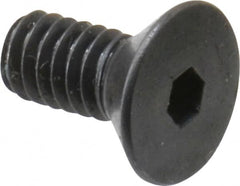 Made in USA - #8-32 UNC Hex Socket Drive, 82° Flat Screw - Alloy Steel, Black Oxide Finish, Fully Threaded, 3/8" OAL - Caliber Tooling