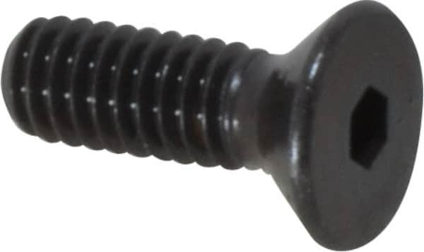 Made in USA - #8-32 UNC Hex Socket Drive, 82° Flat Screw - Alloy Steel, Black Oxide Finish, Fully Threaded, 1/2" OAL - Caliber Tooling