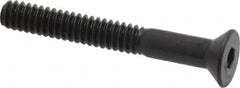 Made in USA - #10-24 UNC Hex Socket Drive, 82° Flat Screw - Alloy Steel, Black Oxide Finish, Fully Threaded, 1-1/2" OAL - Caliber Tooling