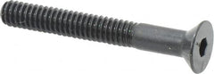 Made in USA - 1/4-20 UNC Hex Socket Drive, 82° Flat Screw - Alloy Steel, Black Oxide Finish, Partially Threaded, 2" OAL - Caliber Tooling