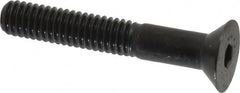 Made in USA - 5/16-18 UNC Hex Socket Drive, 82° Flat Screw - Alloy Steel, Black Oxide Finish, Fully Threaded, 2" OAL - Caliber Tooling