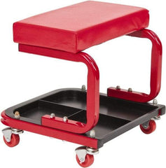 Value Collection - 260 Lb Capacity, 4 Wheel Creeper Seat with Tray - Steel, 14" High x 14 Wide - Caliber Tooling