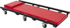 Value Collection - 330 Lb Capacity, 6 Wheel Creeper with Fixed Headrest - Steel, 37" Long x 4.55" High x 17" Wide - Caliber Tooling