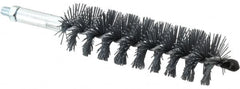 Schaefer Brush - 4" Brush Length, 1-1/4" Diam, Single Stem, Single Spiral Tube Brush - 6-1/4" Long, Silicone Carbide Impregnated Nylon, 1/4-28 Male Connection - Caliber Tooling