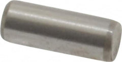 Made in USA - 3/32" Diam x 1/4" Pin Length Grade 8 Alloy Steel Standard Dowel Pin - Bright Finish, 1 Beveled & 1 Rounded End - Caliber Tooling