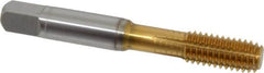 Guhring - 3/8-16 UNC 2BX H8/H9 Thread Limit Modified Bottoming Thread Forming Tap - Cobalt, TiN Finish, 2.941" OAL, 0.63" Thread Length, Right Hand Thread, Series 3940 - Caliber Tooling