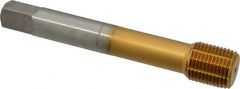 Guhring - 5/8-18 UNF 2BX H9/H10 Thread Limit Modified Bottoming Thread Forming Tap - Cobalt, TiN Finish, 3-13/16" OAL, 0.59" Thread Length, Right Hand Thread, Series 3941 - Caliber Tooling