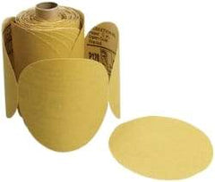 3M - 5" Diam, 220 Grit FEPA, Aluminum Oxide Adhesive PSA Disc - Gold, C Weighted Backing, Flexible, 12,000 Max RPM - Caliber Tooling