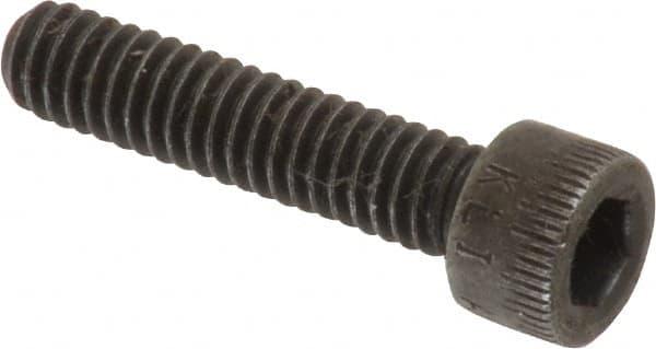 Made in USA - #8-32 UNC Hex Socket Drive, Socket Cap Screw - Alloy Steel, Black Oxide Finish, Fully Threaded, 3/4" Length Under Head - Caliber Tooling