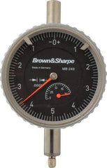 TESA Brown & Sharpe - 0.2" Range, 0-5-0 Dial Reading, 0.0001" Graduation Dial Drop Indicator - 2-1/4" Dial, 0.01" Range per Revolution, Revolution Counter - Caliber Tooling