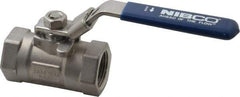 NIBCO - 1" Pipe, Reduced Port, Carbon Steel Standard Ball Valve - 1 Piece, Inline - One Way Flow, FNPT x FNPT Ends, Locking Lever Handle, 2,000 WOG - Caliber Tooling