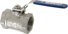 NIBCO - 2" Pipe, Reduced Port, Standard Ball Valve - 1 Piece, Inline - One Way Flow, FNPT x FNPT Ends, Locking Lever Handle, 2,000 WOG - Caliber Tooling