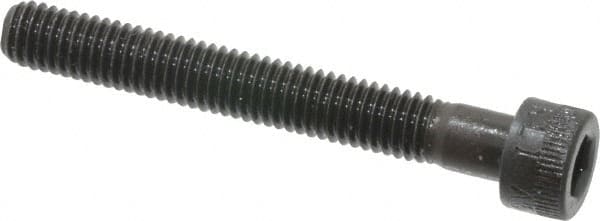 Made in USA - #10-32 UNF Hex Socket Drive, Socket Cap Screw - Alloy Steel, Black Oxide Finish, Partially Threaded, 1-1/2" Length Under Head - Caliber Tooling