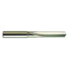 9.5 mm Dia. × 7.2 mm Shank × 61 mm Flute Length × 103 mm OAL, 4xD, 130°, Bright, 4xD Flute, Coolant Thru, Round Solid Carbide Drill - Exact Industrial Supply