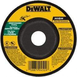 DeWALT - 24 Grit, 7" Wheel Diam, 1/4" Wheel Thickness, 7/8" Arbor Hole, Type 27 Depressed Center Wheel - Silicon Carbide, Resinoid Bond, 8,700 Max RPM - Caliber Tooling