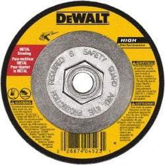 DeWALT - 24 Grit, 6" Wheel Diam, 3/32" Wheel Thickness, Type 27 Depressed Center Wheel - Aluminum Oxide, Resinoid Bond, 10,100 Max RPM - Caliber Tooling