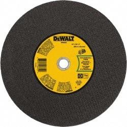 DeWALT - 14" 24 Grit Silicon Carbide Cutoff Wheel - 1/8" Thick, 1" Arbor, 5,500 Max RPM, Use with Gas Powered Saws - Caliber Tooling