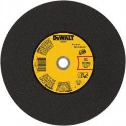 DeWALT - 14" 24 Grit Aluminum Oxide Cutoff Wheel - 1/8" Thick, 1" Arbor, 5,500 Max RPM, Use with Gas Powered Saws - Caliber Tooling