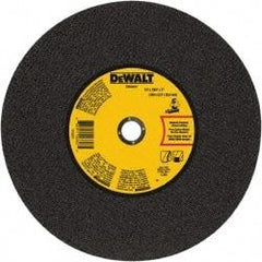 DeWALT - 14" 24 Grit Aluminum Oxide Cutoff Wheel - 0.109" Thick, 1" Arbor, 4,300 Max RPM, Use with Stationary Tools - Caliber Tooling