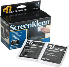 READ RIGHT - Pre-Moistened Screen Cleaning Wipes - Box, 5" x 5" Sheet Size, White - Caliber Tooling