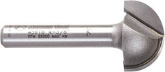 Amana Tool - 3/4" Cut Diam, 7/16" Length of Cut, 2 Flute Core Box Edge Profile Router Bit - Carbide-Tipped, 1/4" Shank Diam, 1-3/4" OAL, Uncoated - Caliber Tooling