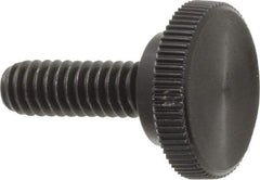 Made in USA - 1/4-20 Knurled Shoulder Steel Thumb Screw - 3/4" OAL, 3/4" Head Diam - Caliber Tooling