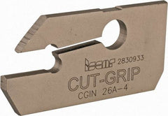 Iscar - 3.6 to 4.5mm Groove Width, 19.5mm Max Depth of Cut, Neutral Cut, CGIN Indexable Grooving Blade - GIFI-E, GIMIY, GINI-E, GIPI, GIPI (Full Radius), GIPI-E, GIPI-E (Full Radius) Insert Style, Series Cut Grip - Caliber Tooling