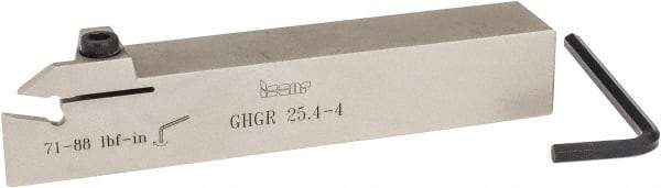 Iscar - GHG, External, Right Hand, .79" Max Depth of Cut, 0.15 to 0.19" Groove Width, Indexable Grooving Tool Holder - GI..,TIP.. Insert Compatibility, 1" Shank Height, 1" Shank Width, 6" OAL - Caliber Tooling