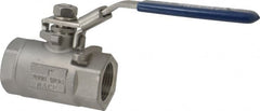 NIBCO - 1" Pipe, Standard Port, Stainless Steel Standard Ball Valve - 2 Piece, Inline - One Way Flow, FNPT x FNPT Ends, Locking Lever Handle, 2,000 WOG, 150 WSP - Caliber Tooling