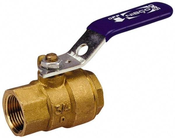 NIBCO - 3/8" Pipe, Standard Port, Stainless Steel Standard Ball Valve - 2 Piece, Inline - One Way Flow, FNPT x FNPT Ends, Locking Lever Handle, 2,000 WOG, 150 WSP - Caliber Tooling