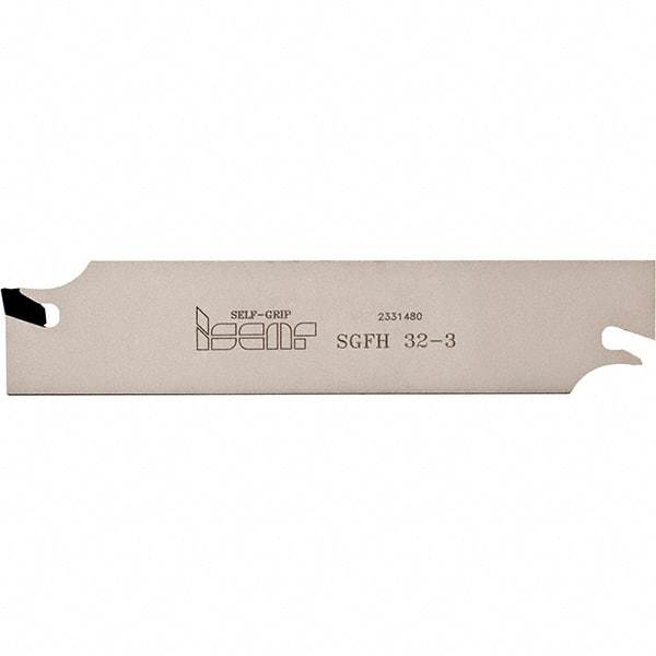 Iscar - 1.0236" Blade Height, 0.0945" Blade Width, 2.4803" OAL, Neutral Cut, Single End Indexable Cut-Off Blade - SGFH Blade, Self Grip Series - Caliber Tooling