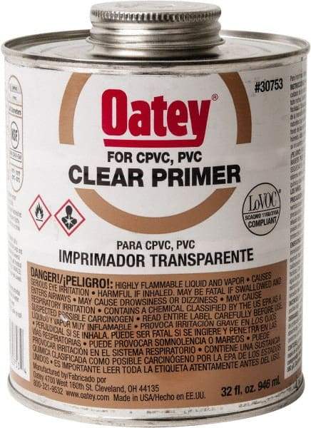 Oatey - 32 oz All Purpose Primer/Cleaner - Clear, Use with PVC - Caliber Tooling