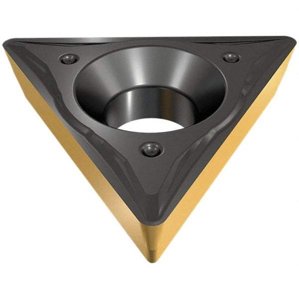 Iscar - TPMT322 Grade IC50M Carbide Turning Insert - Uncoated, 60° Triangle, 3/8" Inscr Circle, 1/8" Thick, 1/32" Corner Radius - Caliber Tooling