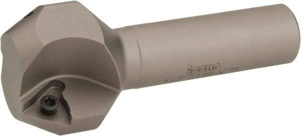 Iscar - 60° Lead Angle, 1.56" Max Cut Diam, 1" Min Cut Diam, 0.48" Max Depth of Cut, Indexable Chamfer and Angle End Mill - 3.54" Overall Length, Straight Shank - Caliber Tooling