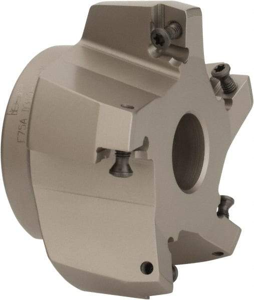 Iscar - 3" Cut Diam, 1" Arbor Hole, 0.27" Max Depth of Cut, 75° Indexable Chamfer & Angle Face Mill - 5 Inserts, AD.. 1505\xB6HM90 AD.. 1505 Insert, Right Hand Cut, 5 Flutes, Series F75A - Caliber Tooling