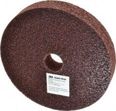 3M - 6" Diam, 1" Face Width, 1" Center Hole, Medium Grade, Aluminum Oxide Deburring Wheel - Unitized, Medium Density 5 Grade, 6,000 RPM - Caliber Tooling