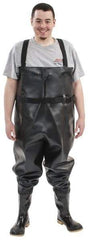 Dunlop Protective Footwear - Men's Size 12 Medium Width Steel Wader - Black, PVC Upper, 56-3/5" High, Cold Protection, Non-Slip, Waterproof - Caliber Tooling