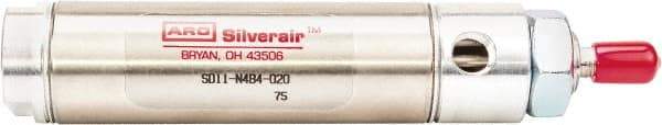 ARO/Ingersoll-Rand - 1" Stroke x 1/2" Bore Double Acting Air Cylinder - 10-32 Port, 10-32 Rod Thread, 200 Max psi, -40 to 160°F - Caliber Tooling