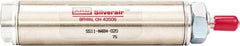 ARO/Ingersoll-Rand - 3" Stroke x 3/4" Bore Single Acting Air Cylinder - 1/8 Port, 1/4-28 Rod Thread, 200 Max psi, -40 to 160°F - Caliber Tooling