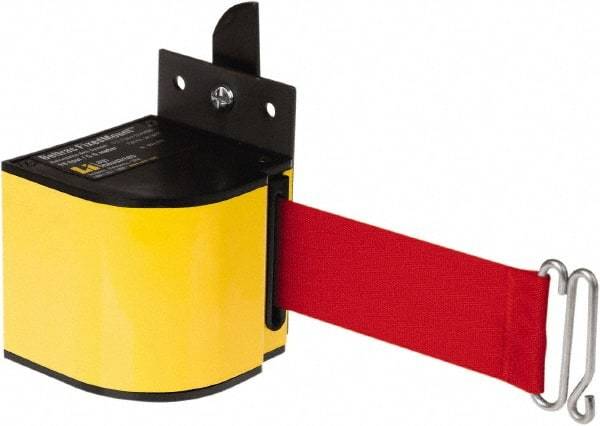 Lavi Industries - 3-1/2" High x 3-1/4" Long x 3-1/4" Wide Retractable Barrier Belt - Aluminum, Powdercoat Finish, Yellow, Use with Upright - Caliber Tooling